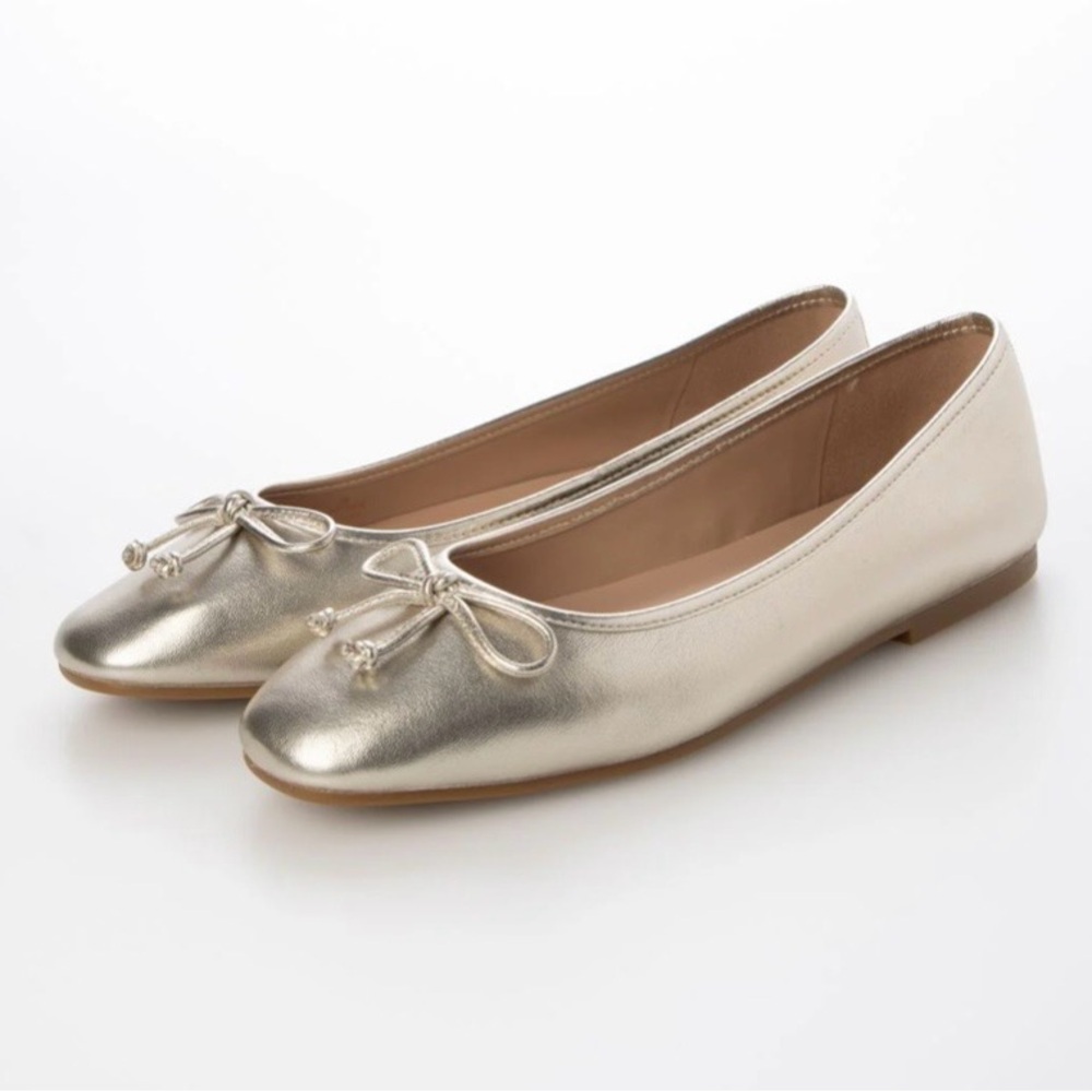 Cole Haan Yara Soft Metallic Gold Ballet Flats Size 8.5